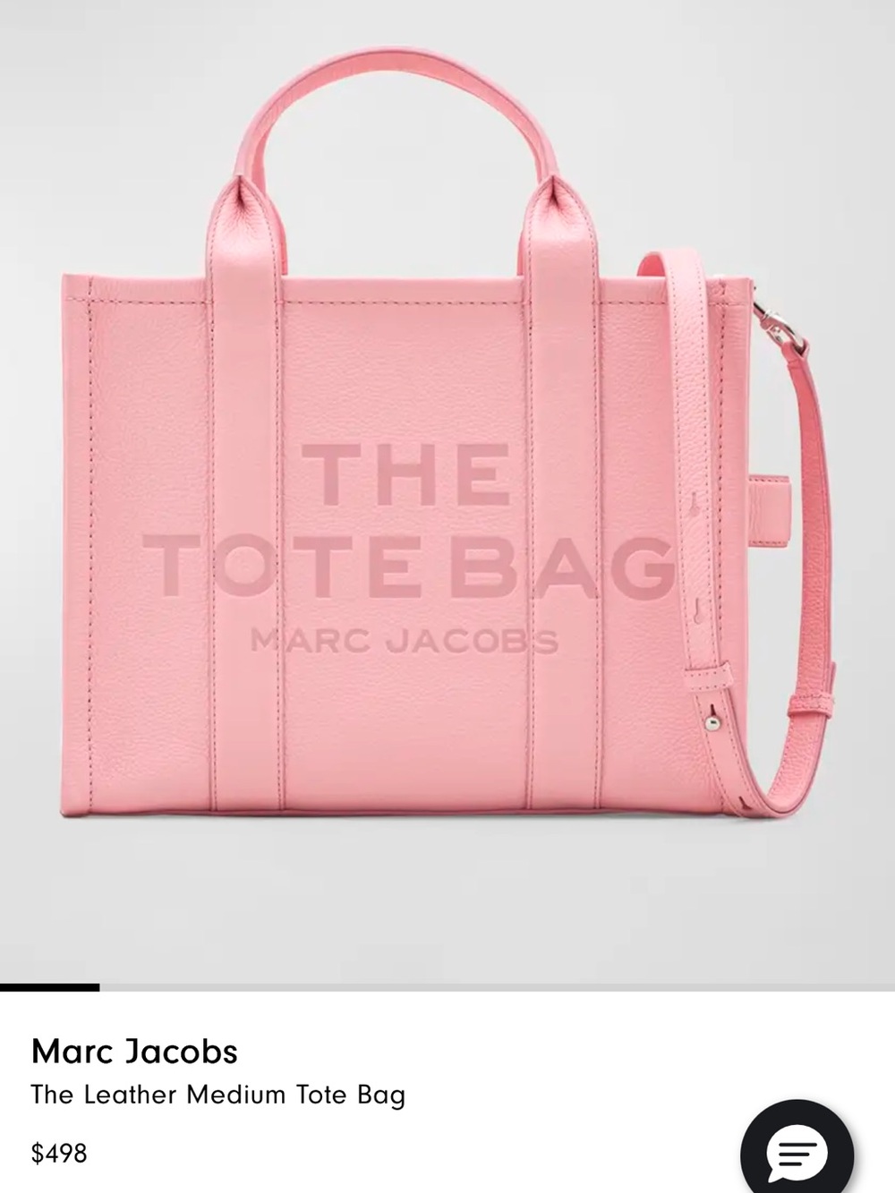 Marc Jacobs Bubblegum Pink Leather Tote with Removable Strap